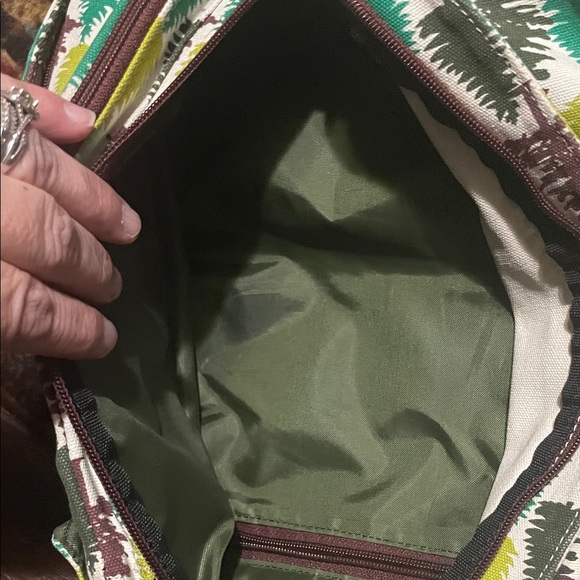 KAVU Tree Pattern Sling Bag - Green and Brown - Picture 3 of 3